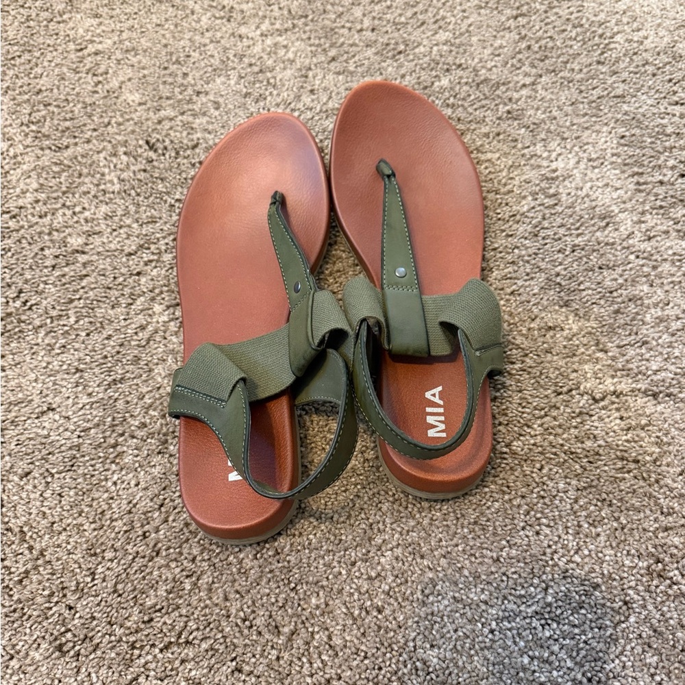 MIA Olive Green Strappy Sandals